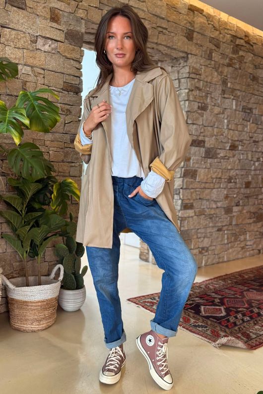 Made in Italy Runa Leather Look Relaxed Blazer Clay /9* Pre order 3 days  